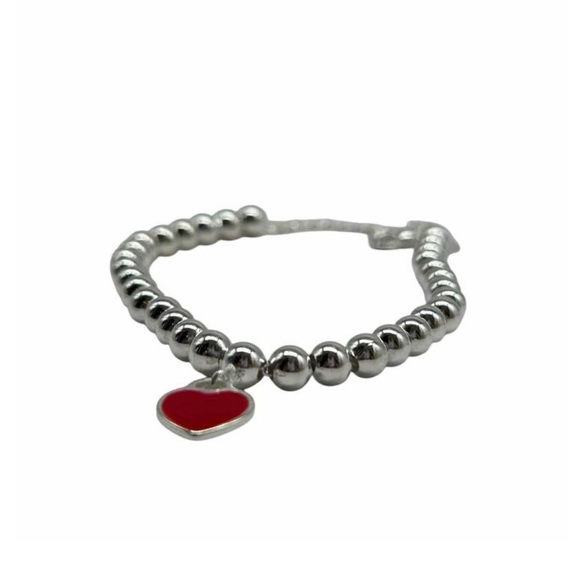 Red Heart Bracelet Return To Tiffany Black Bead Bracelet Tiffany